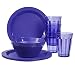 Cambridge Plate, Bowl and Tumbler Dinnerware 12 Piece Set Purple