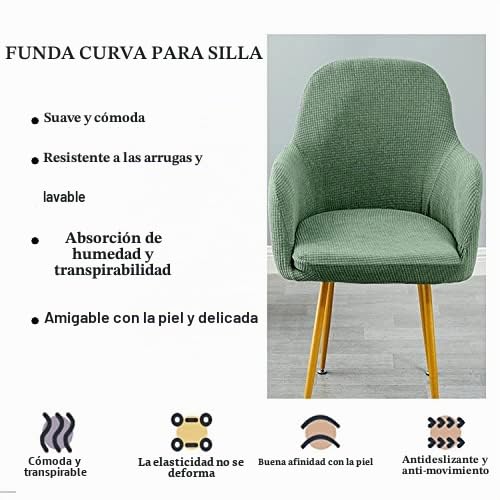 Fundas De Sillas Comedor con ​Brazos Funda Silla Oficina 6 Pack Jacquard Elásticas Modernas Cubiertas Butacas Cubiertas Protectoras, para SalónCocina Decor Hogar