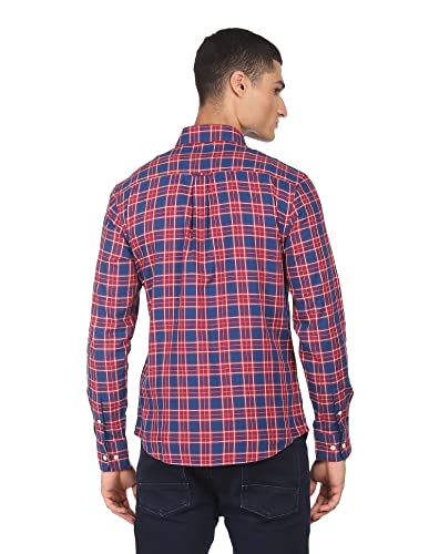 Image of U.S. POLO ASSN. Men's Cotton Checkered Regular Fit Button Down Shirt