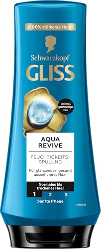 Gliss Acondicionador Aqua Revive (200 ml), acondicionador para el cabello proporciona una dosis extra de hidratación y brillo saludable, para cabello normal a seco