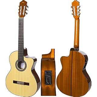 Guitare électro-classique 4/4 taille 39 pouces M-tunes MTCG11 Cutaway mtunes - Les Beatles, Paul McCartney, John Lennon, RIngo Starr, George Harrison