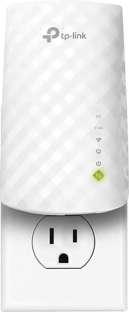 TP-Link WiFi Extender with Ethernet Port, Dual Band 5GHz/2.4GHz, Up to 44% More Bandwidth Than Single Band, Covers Up to 1200 Sq.ft and 30 Devices, Signal Booster Amplifier Supports OneMesh(RE220)