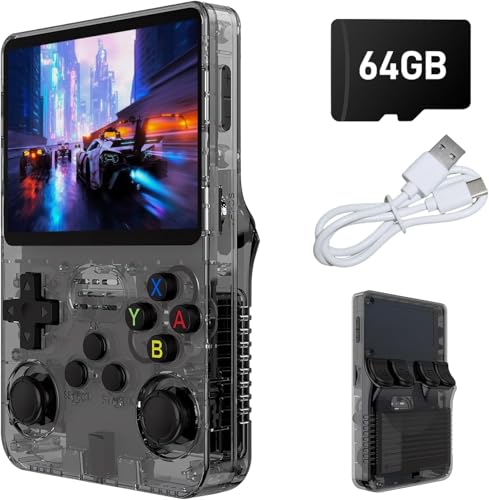 Retro Handheld Gaming Console R36S - Portable Game Console with Dual 3D Joysticks 3.5 HD Screen & 3500mAh Battery Supports Multiplatform Games for Adults/Travel