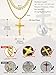 FaithHeart Crucifix Necklace Men, Stainless Steel Layered Cross Necklace for Men Gold Jesus Crucifix Pendant with Cuban Chain Christian Gifts Cross Chains 18 Inch