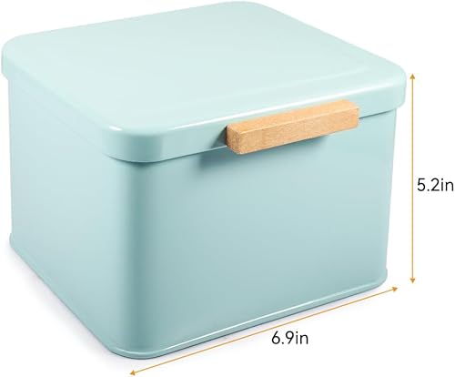 Miniatura 2 de Picowe Contenedor de cápsulas de lavandería con tapa con bisagras. Contenedor de metal para decoración de cuarto de servicio. Organización y