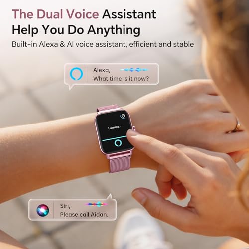 Image of Smart Watches for Women (Calls /SMS /Reminders), 1.85 inch HD Alexa Smart Watch for Android Phones & iphone Compatible, 120+ Sport Modes Fitness Watch, Heart Rate /SpO2 /Sleep Tracker, 3ATM Fitness Trackers