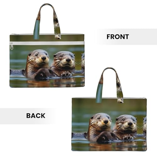 Otters Canvas Document Bag Briefcase For Professionals And Executives3