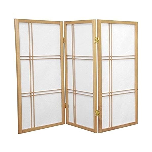 ORIENTAL Furniture Small Under Desk Privacy Screen - 3ft. Double Cross Japanese Shoji Floor Partition Room Divider - 4 Sizes - 6 Colors