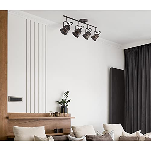 Westinghouse6116800boswellvintagestylefourlightindoortracklightkitoilrubbedbronzefinishwithhighlightsmetalshades  Urban Country Home Decor Westinghouse 6116800 boswell vintage style four light indoor track light kit oil rubbed bronze finish with highlightsmetal shades  urban country home decor