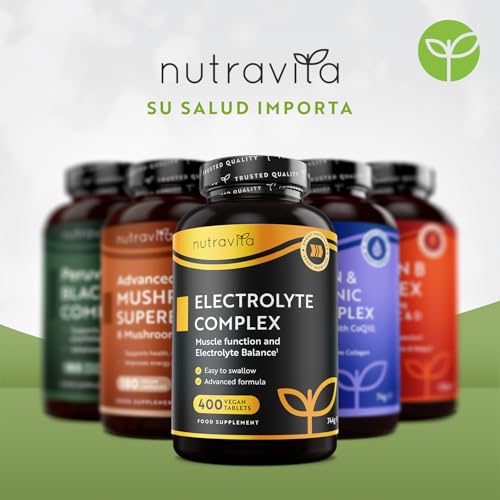 Miniatura 8 de Electrolitos Complejo 900mg, 400 Comprimidos Para 13 Meses Mit Calcio Magnesio Potasio Calcio Cloruro Y Sodio - Electrolitos Sin Azucar Y Electrolitos Hidratacion - Electrolytes De Nutravita