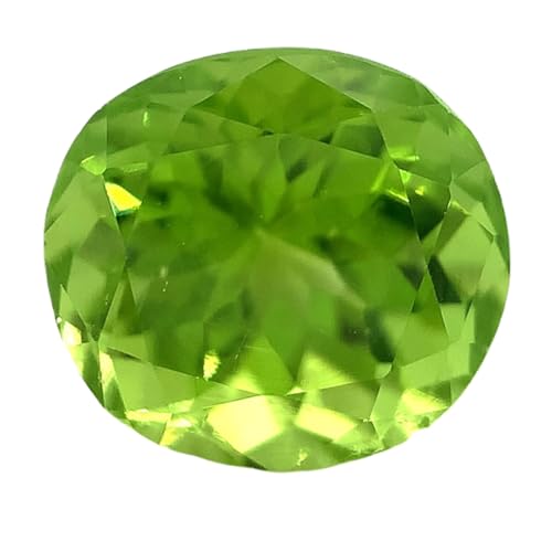 Péridot naturel ovale 8,3x7,6mm : pierre précieuse en vrac pour fabrication bijoux et bagues
