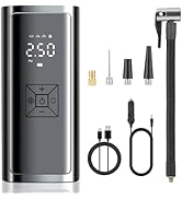 Ewinwotoko 電動空気入れ 充電式 6000mAh 無線 150PSI 多機能 エアポンプ 自動停止 自動車 自転車 ボール 浮き輪 バイク対応 仏式 英式 米式弁対応 コンプレッサー ...