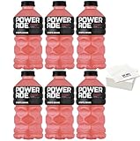 Powerade Strawberry Lemonade, 28oz Bottles, (Pack of 6) with Bay Area Marketplace Napkins