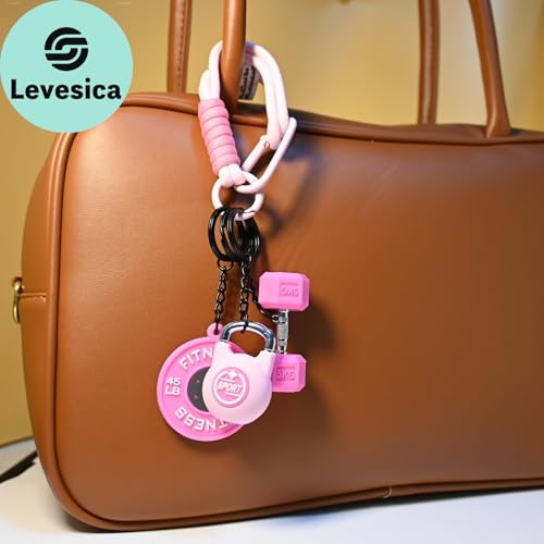 Dumbbell Keychain set Silicone Gym Keychain with Metal Handle Motivational Girl Gym Accessories Fitness Gifts - Image 3