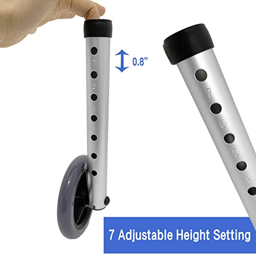 Walker Front Wheels Replacement Feet, Folding Roller Walker Accessories Parts For Elderly Disabled, 5" Wheel #TOP2