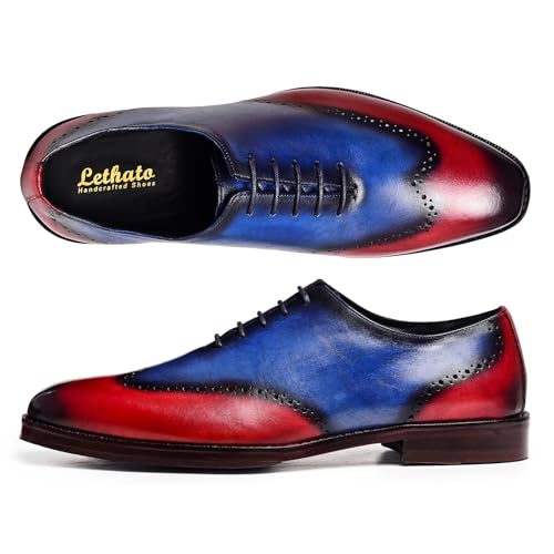 Image of Lethato Handcrafted Wholecut Oxford Men's Genuine Leather Lace Up Dress Shoes
