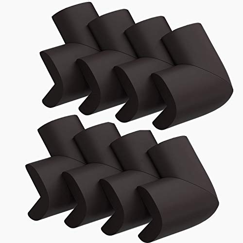 Upgraded Baby Safety Foam Corner Protectors,Childproof Tables and Furniture Sharp Corner Guards, Edge Guard Cushion, 8 Pack, (Black)