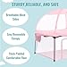Dream On Me Ziggy Square Playpen with Canopy | Baby Playpen | Portable and Lightweight | Playpen for Babies and Toddler | Pink