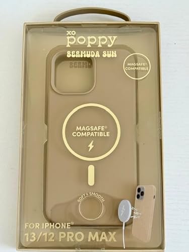 xo poppy Silicone Phone Case for iPhone 13 Pro Max/12 Pro Max | MagSafe Compatible | Slim & Lightweight | Soft Smooth Finish | Durable & Stylish Protective Cover with Built-in Magnets (Bermuda Sun)