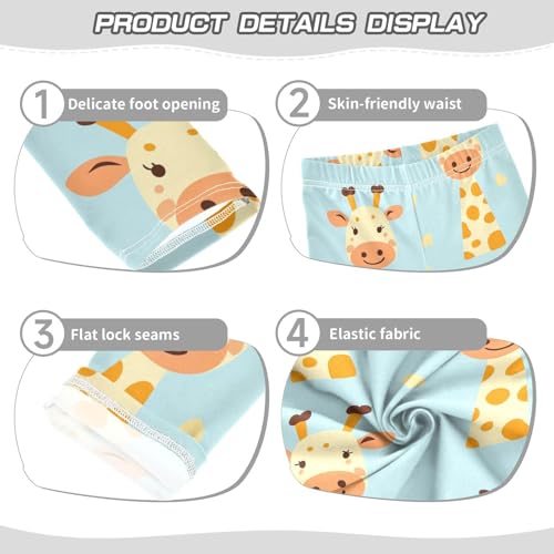 Happy Giraffe Girls Leggings,Workout Leggings for Girls Toddler Athletic Legging Size for 3-10T3