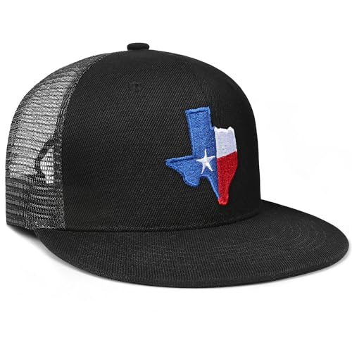 Image of Adjustable State Flag Trucker Hat Mesh Baseball Cap with Embroidered Patch for Men Women