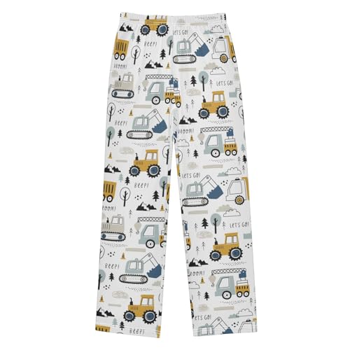 ZZXXB Trucks Print Boys Long Pants Soft Trousers Elastic Waist Kids Lounge Bottoms with Pockets S-XL