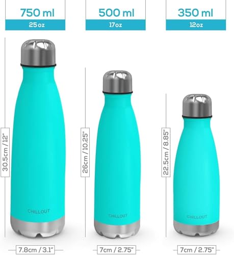 Image of CHILLOUT LIFE 17oz Insulated Stainless Steel Water Bottles, Leak Proof