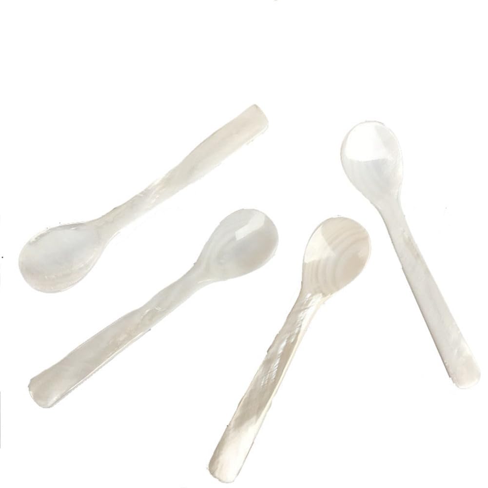 2 Cucchiai In Madreperla Per Caviale - 12 Cm Naturali - Per Dessert E Cibi Delicati - Foto 5