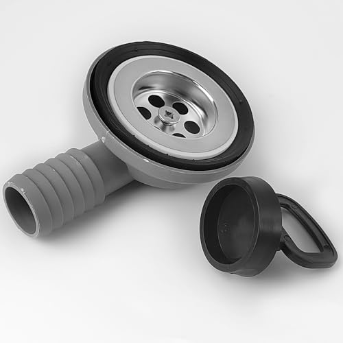 50 mm Ablaufgarnitur Spüle, Camping Waschbecken, Ablaufgarnitur Spüle, 90° Abflussrohr für Wohnwagen Wohnmobil Caravan Boot
