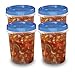 Ziploc Twist 'n Loc, Storage Containers for Food, Travel and Organization, Dishwasher Safe, Medium Round, 4 Count, Pack of 2 (8 Total Containers)