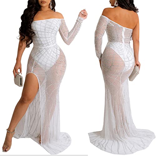 Image of PORRCEY Sexy Elegant Rhinestone Party Club Night Formal Dress for Women