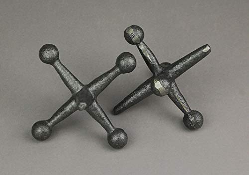 Retro Matte Grey Cast Iron Giant Jack Decorative Bookends - Table Sculptures - Door Stops 3.75 Inches Long #TOP7