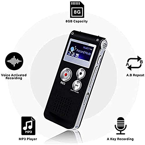 Gravador de voz digital ativado por voz 8g mini gravador de voz profissional mp3 player gravador de