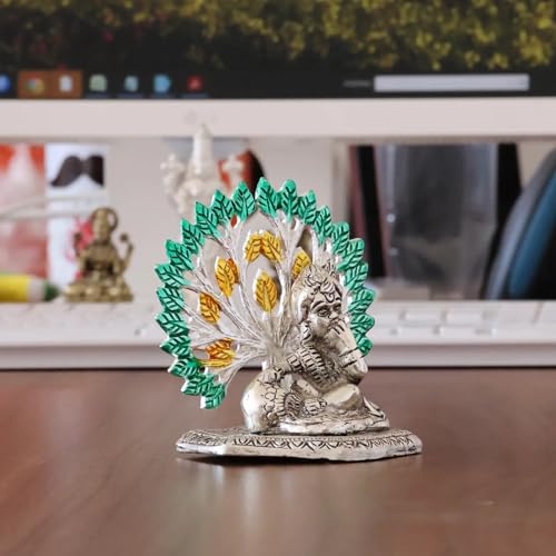 Image of KridayKraft Elegant Matki Krishna Murti - Divine Matki Krishna Idol for Home & Office Decor, Intricately Designed Pooja Statue & Spiritual Showpiece for Living Room, Bedroom, Temple (Silver)