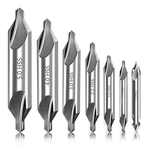 Lwcusnj 7Pcs Center Drill Bits Set, M2 High Speed Steel 60-Degree Angle Countersink Drill Bit For Lathe Metalworking,Size 1.0 1.5 2.0 2.5 3.0 4.0 5.0Mm #TOP3
