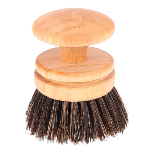 Unomor Wooden Handle Brush Horsehair Brush for Dishes Heavy-Duty Dish Cleaning