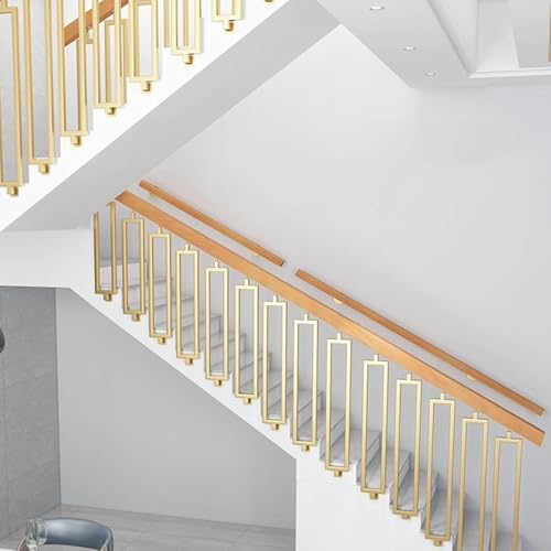 Rambarde d'escalier en bois et rampe en fer forgé Barr avec supports - 4