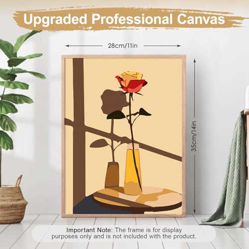 Bougimal 6 Stück Malen Nach Zahlen Erwachsene Landschaft Ohne Rahmen inklusive Pinsel und Acrylfarben - 28 x 35 cm,Blumen