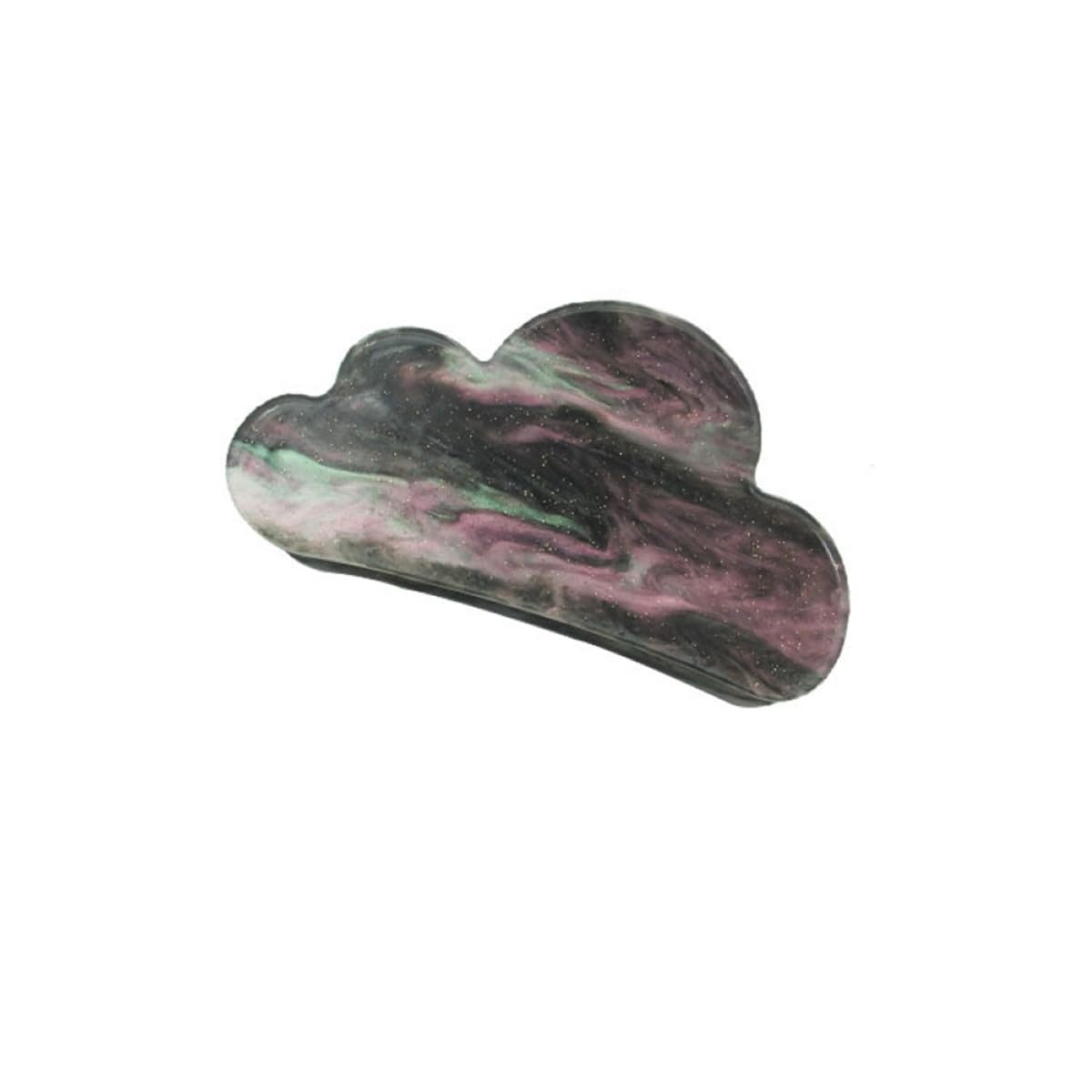 Cloud Hair Clip,Acetate Hair Claw,Small Hair Clips for Women,Pack of 2,Colorful Black