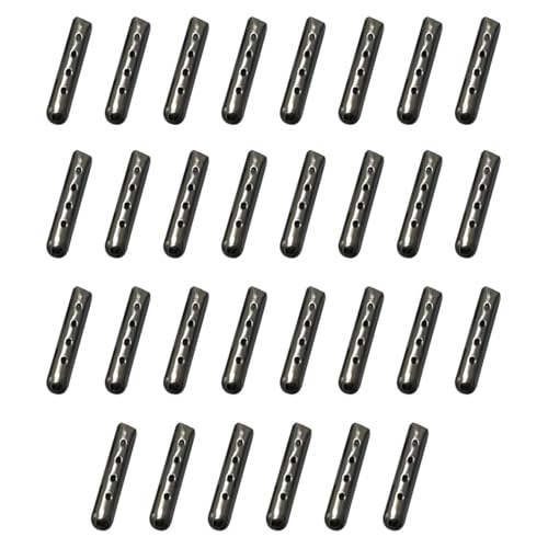 YSJCHEBS 30 stycken metallskosnören, gör-det-själv skosnörsmaterial, snörningsdekoration, skotillbehör, Svart pistol, Taglia unica