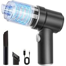 BANKKY Handheld Vacuum Cordless,50W 4000PA Mini Vacuum Cleaner and Air Duster, 2-in-1 Rechargeable Car Vacuum with LED Light and Multi-Nozzles forCar,Office and Home Cleaning