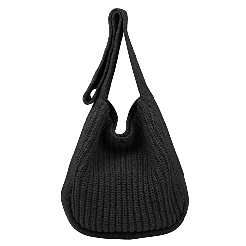 Image of VIWIME Women's Crocheted Crossbody Tote Hobo Bag, Knitted Shoulder Handbag, Aesthetic Handmade Cute Purse, Knit Crochet Bag
