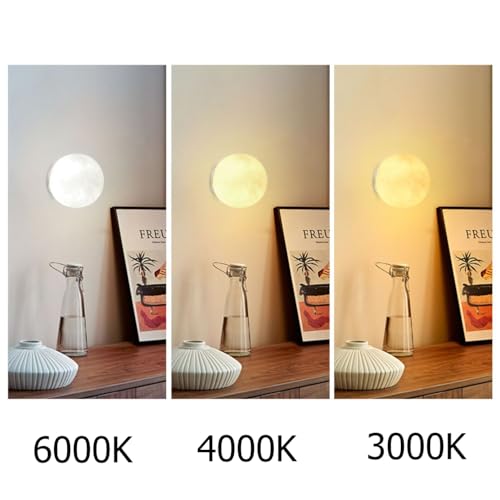 lampy ścienne do sypialni ściemniane LED księżyc przewodowe 3D drukowane okrągłe matowe światło kulowe do sypialni przy łóżku restauracji i salonu