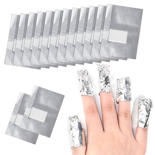300 pièces Papillotes en Aluminium,Vernis à Ongles,Retirer À Ongles Le Gel Ongle