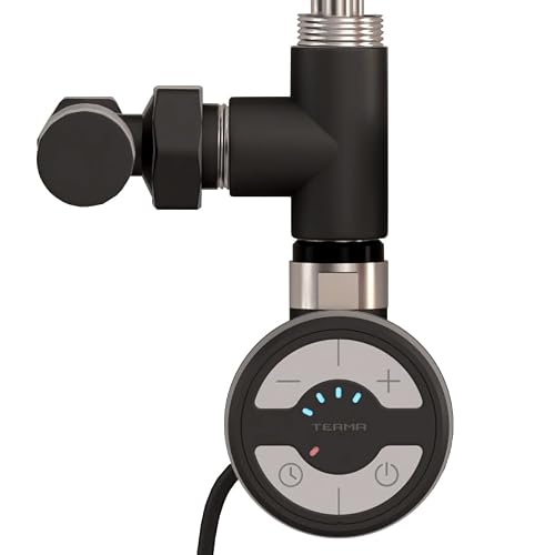 terma MOA Black Thermostatic Electric Element for Heated Towel Rail Radiator, Standard and Dual Fuel, ALL WATTS (600 Watts)