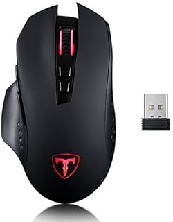 UrChoiceLtd® ET X-11 2.4GHz Wireless Gaming Mouses with Nano USB Receiver, 7 Buttons, 5 Adjustable DPI Level (800/1200/1600/2000/4800 ) Optical Mouse Mice for Mac PC Laptop Desktop Notebook (Black 2)