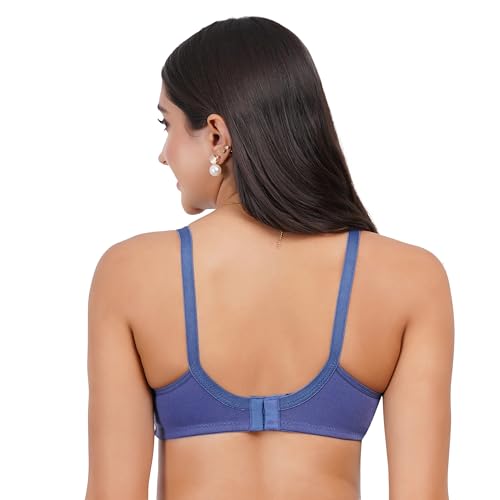Image of Lace Non Padded Bra in B, C and D Cup for Women - Made of Pure Cotton Full Coverage Over Size Non Wired Pushup Soft Cup for T-Shirt Saree Dress Sports Garment for Daily Use Everyday