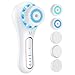 Cepillo de Limpieza Facial 5 en 1 Masajeador Facial Eléctrico Limpiador de Poros Faciales con 5 Cabezas de Cepillo Para el Acné, Puntos Negros, Piel Muerta y Maquillaje