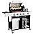 MELLCOM 4-Burner Propane Gas Grill with Side Burner- 49,000 BTU Stainless Steel BBQ Grill with Cabinet, Porcelain-Enameled Cast Iron Grates for Outdoor Cooking, Patio, Backyard