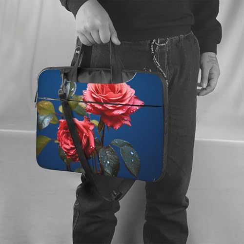Bolso para laptop con flor roja y azul 14 pulgadas miniatura 2